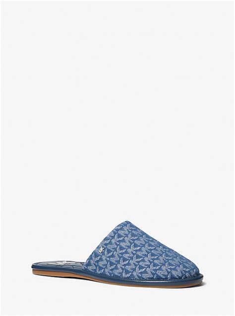 Thea Signature Logo Denim Jacquard Mule 